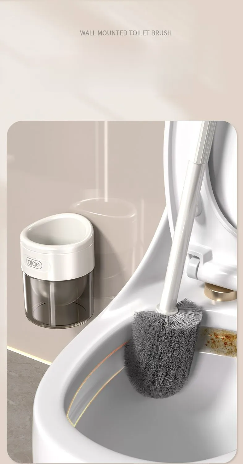 Aige Set Household No Dead Angle 2024 New Wall-Mounted Bathroom With Base Toilet Cleaning Brush_voghion.com