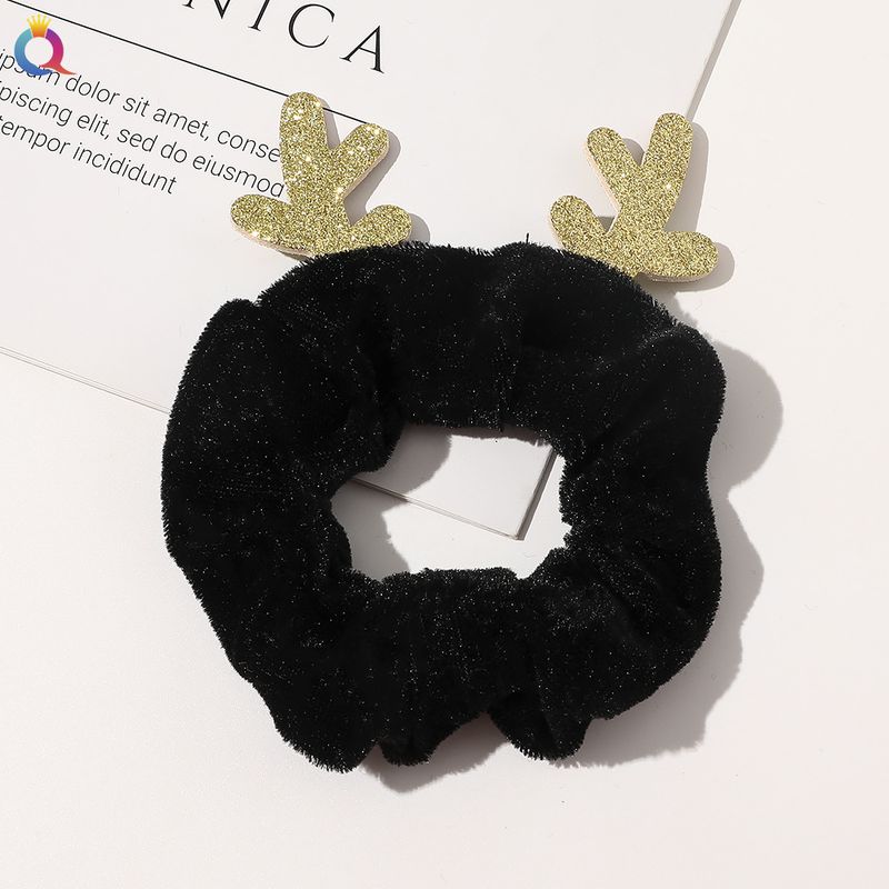Christmas gift Christmas large hair band cute simple elk velvet hair rope large hair band hair accessories_voghion.com