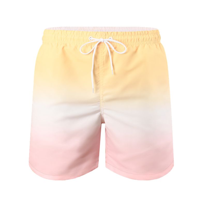 Pantaloncini sfumati da uomo Boxer a quattro punti Costume da bagno Pantaloni da spiaggia larghi impermeabili da uomo Costume da bagno di grandi dimensioni_voghion.com