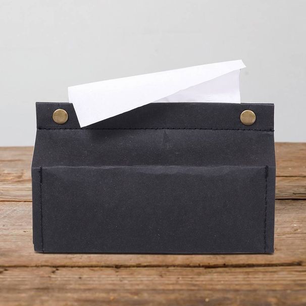 1 cassetto in carta kraft spessa nera/marrone, scatola porta fazzoletti impermeabile, per soggiorno, camera da letto, tavolino, scrivania_voghion.com