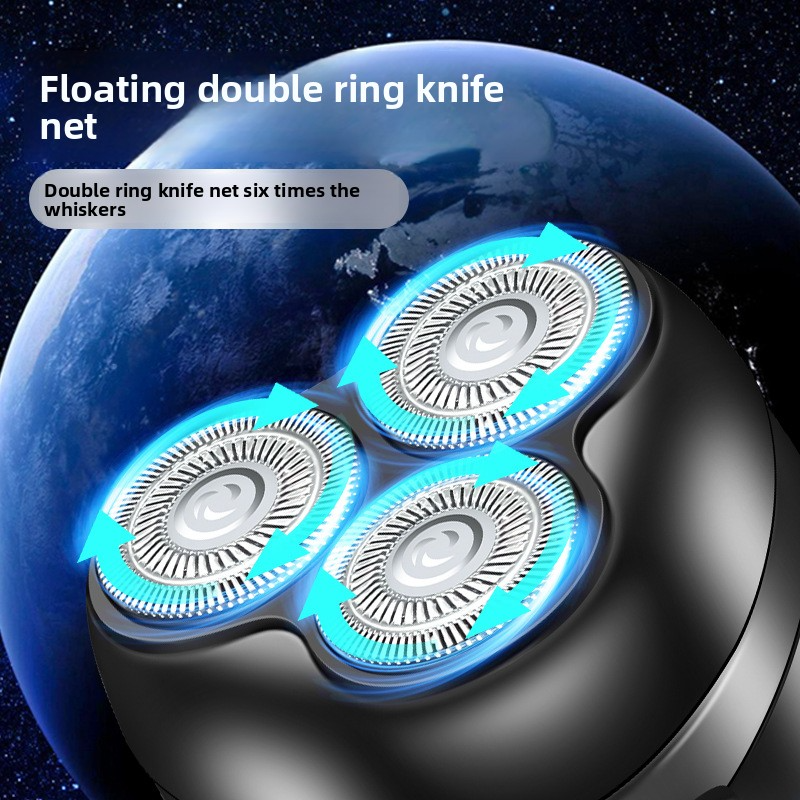 Rotationsrasierer mit drei Klingen – 3D-Schwebeköpfe, Nass-/Trockenwaschbar, Laufzeit über 60 Minuten, Aufladen über USB, hypoallergene Klingen für Männer_voghion.com