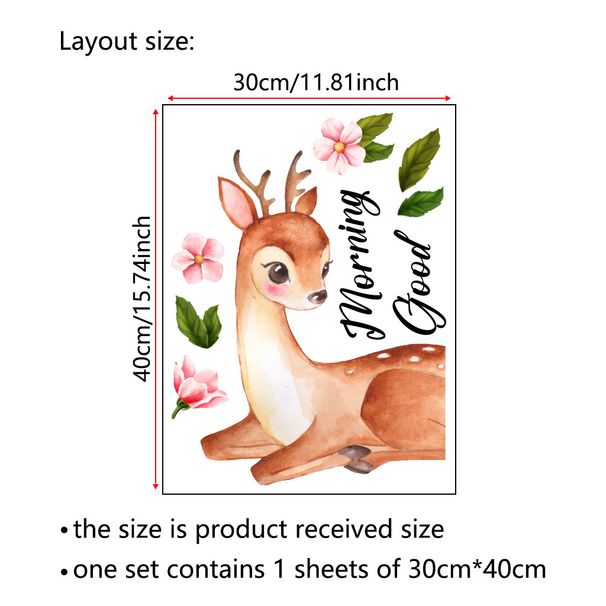 Cartoon gefleckte Hirsche selbstklebende PVC N1912 Wohnzimmer Schlafzimmer Hintergrund Dekoration Wandaufkleber_voghion.com