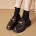 Soled Thick Heel British Style Small Leather Shoes For 2024 New Spring And Autumn Season, One Legged Women's_voghion.com
