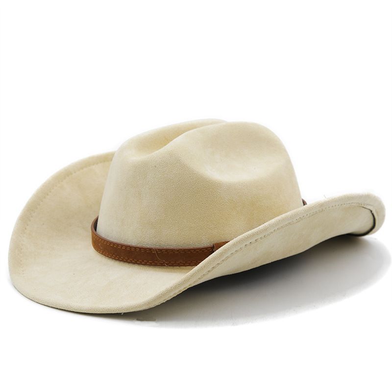 Top With Raised Edges, Tibetan Top Western Cowboy Sunshade Men's And Women's Suede Knight Hat, JAZZ Hat_voghion.com