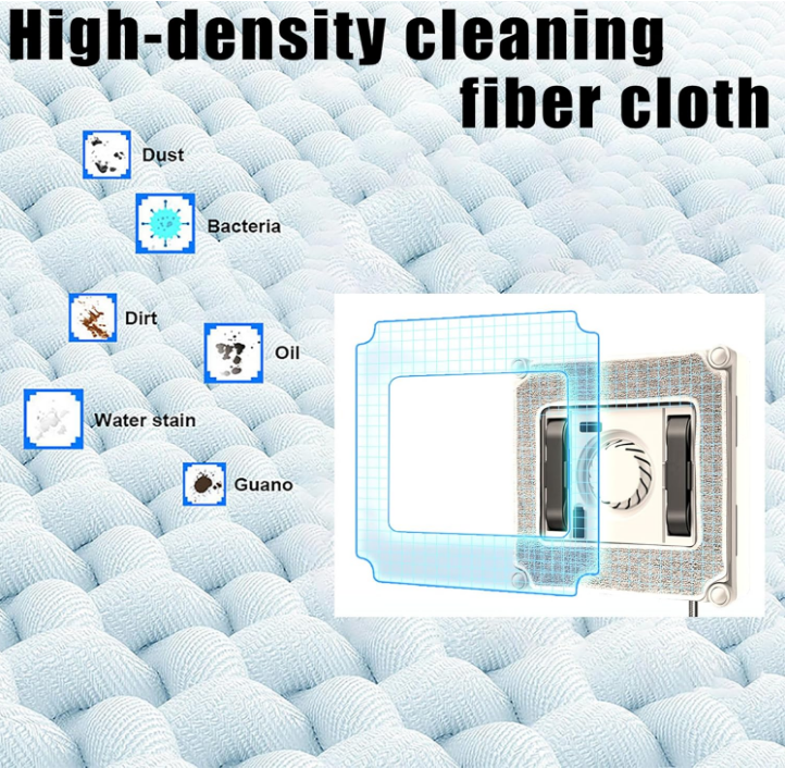 PSSZ403 Window Cleaning Robot 0.45 square meters/min cleaning speed brushless motor 6.8cm ultra-thin 500mAh 55ml ultrasonic three-directional water _voghion.com