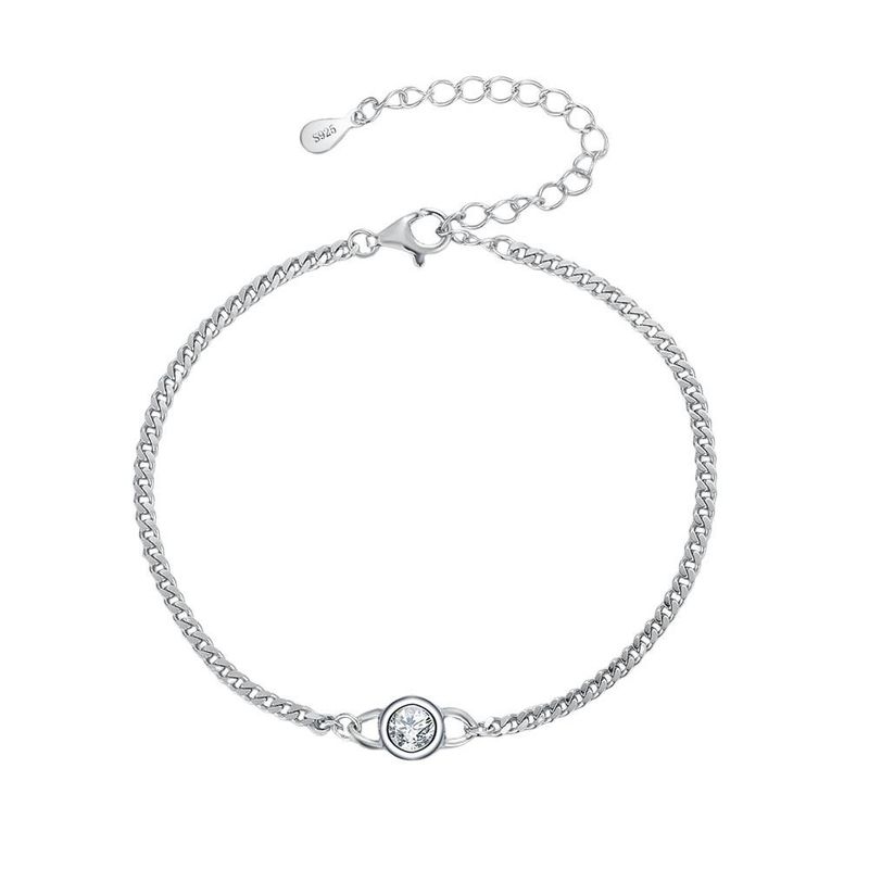 S925 Silver Moissanite Classic Single Diamond Bubble 50 poäng 1 karat Enkelt mode diamantarmband roséguldpläterat_voghion.com