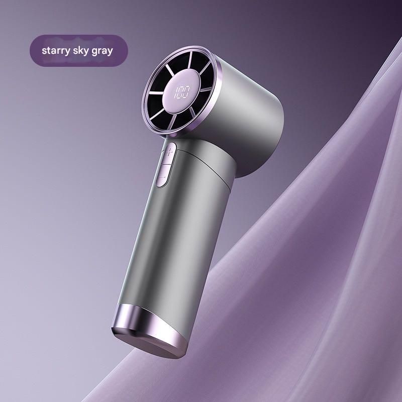 1pcs Portable Mini Handheld Turbofan, Adjustable Wind Speed From 1-100, Large Capacity Battery USB Charging, With LED Digital Display Screen_voghion.com
