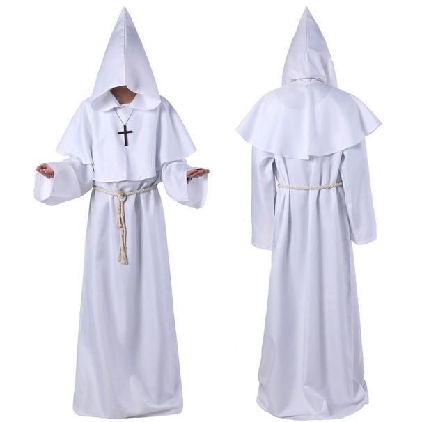 Halloween Cosplay Costume Medieval Monk Costume Monk Robe Wizard Costume Priest Costume COS Costume Stage Costume_voghion.com