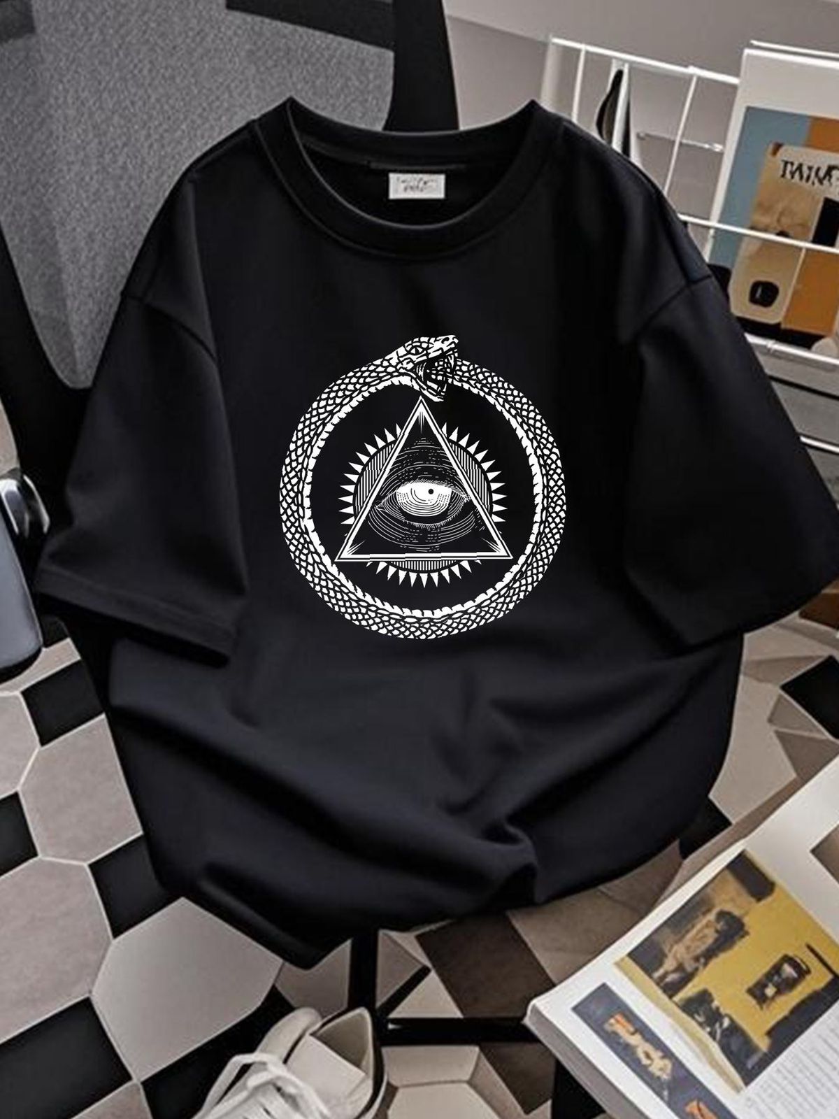 Ouroboros Occult Masonic Eye Providence Illuminati Cappello da baseball Snapback Caps Cappello lavorato a maglia Elasticizzato Versatile Comodo Top per l'uso quotidiano_voghion.com