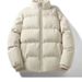 Unisex Oversized Puffer Jacket –Streetwear Style – Winter Coat – Solid Colors (Beige/Black) – Couple Matching (S-XXXL)_voghion.com