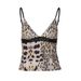Women's 2024 Summer New Product Sexy Spicy Girl Leopard Print Slim Fit Open Back Strap Bra Top_voghion.com