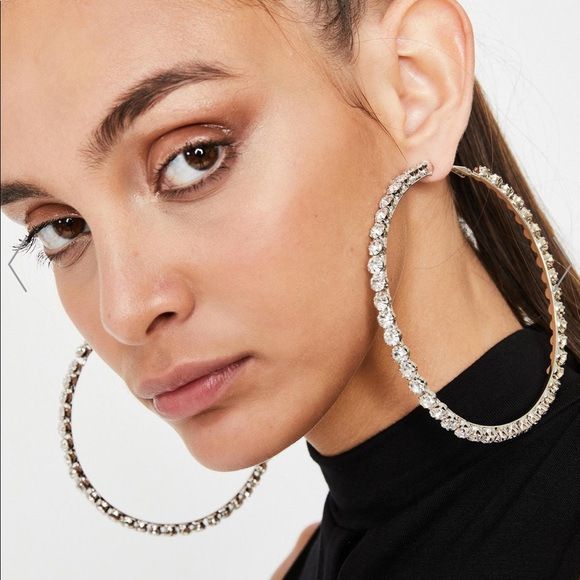 Exaggerated Temperament With Diamond Studded Large Earrings, Japanese And Korean Trendy Personality, Oversized Circle_voghion.com