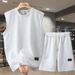 Herrenbekleidung Plus Size Sommer Schwerer Freizeitanzug Lose Kurzarm-Shorts-Anzug_voghion.com
