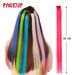 Pageup Rainbow Extension Einteilige synthetische gefälschte farbige Stücke Rosa Lange 20" falsche Clip-In-Haarverlängerungen_voghion.com