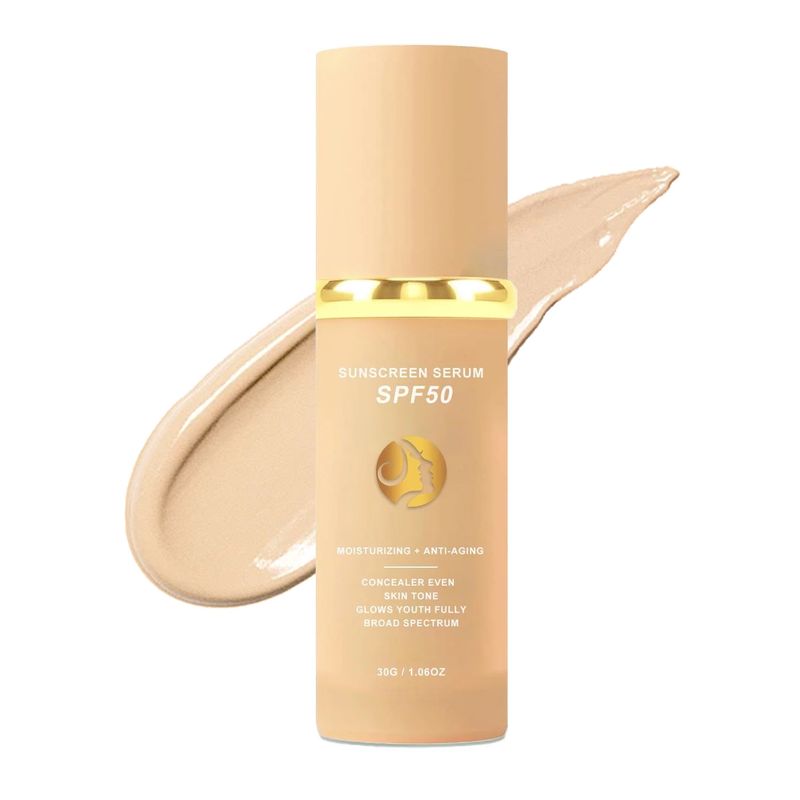 4-in-1 Foundation Liquid Makeup 4 In 1 Foundation Light Spectrum Sunscreen Serum Liquid Hydrating Full Coverage Concealer SPF 50_voghion.com