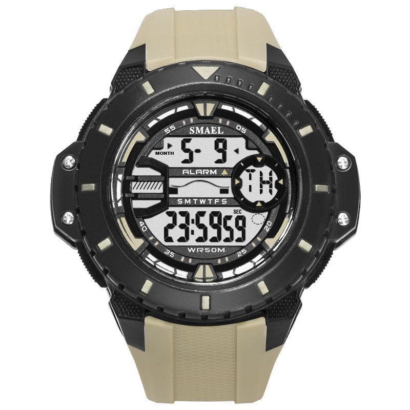 SMAEL Sports Fashion Multifunctional Large Dial Student Electronic Watch Trendy Wristwatch For Men_voghion.com