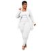 Women's Clothing plus size women's clothing fashion temperament professional casual long sleeved trousers small suit two piece set_voghion.com