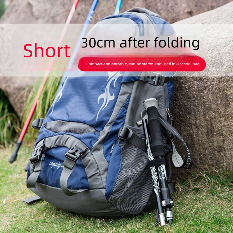 Feiniao Ultra-light Folding Portable 5-section Outdoor High-hardness Professional Climbing Equipment Walking Stick Men_voghion.com