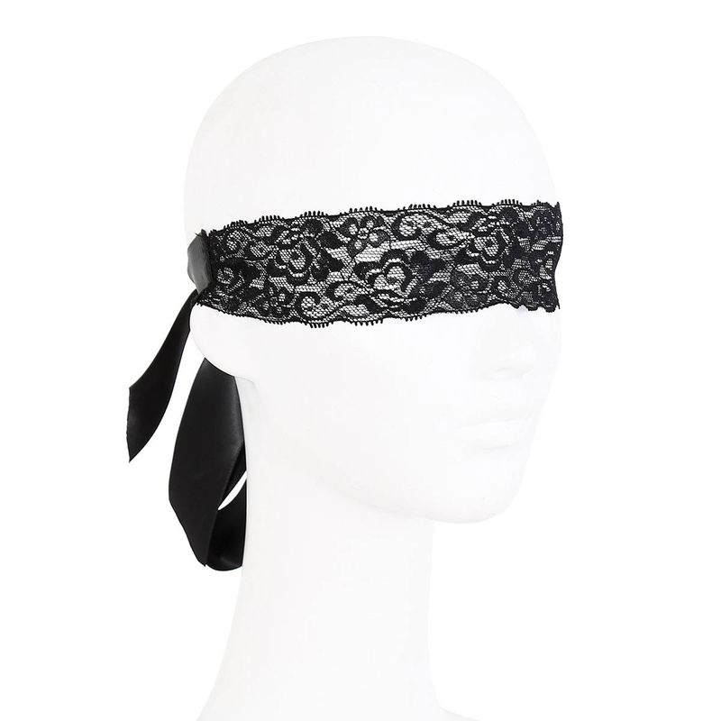 BDSM Seksspeeltjes voor koppels Oogmasker voor volwassenen met zwarte kanten pony's en lintgaten_voghion.com