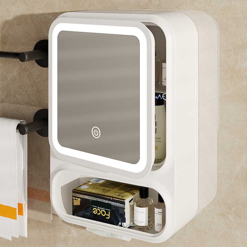 Wall Mounted Makeup Mirror LED Light Dressing Table With Light Folding Beauty Net Red HD New Wedding Gift_voghion.com