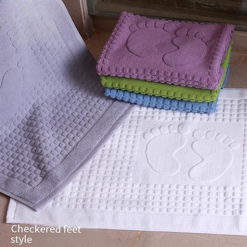 Bathroom Cotton Floor Towel Hotel Hotel Pure Cotton Floor Mat Water Absorbent Machine Washable Non Linting Bathroom Floor Towel_voghion.com