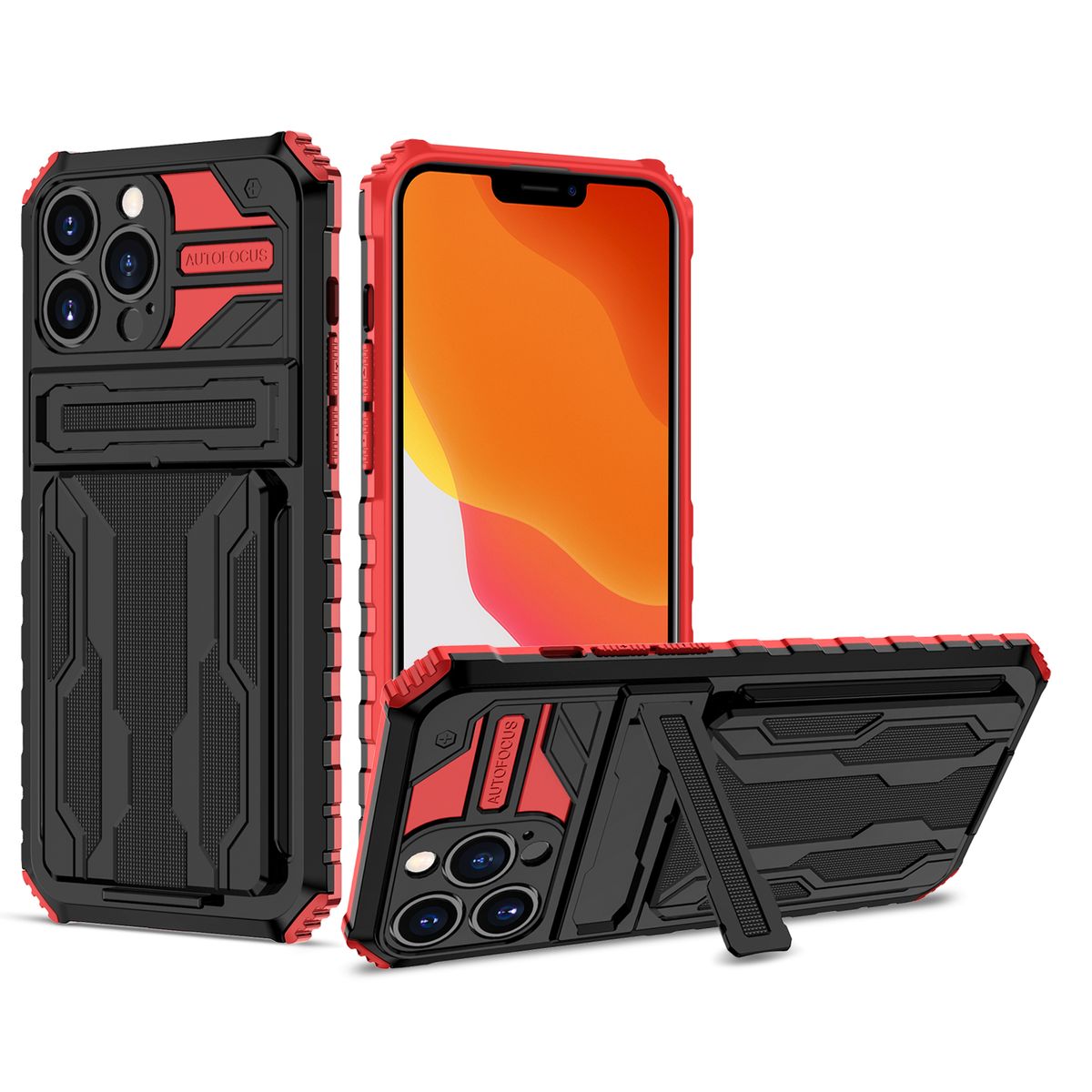 ShockProof Armor Case For iPhone 14 13 12 11 Pro Max XS Max XR 8 7 Plus Anti Shock KickStand Bracket Card Slot Case_voghion.com