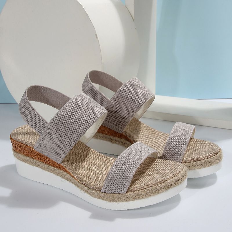Großer Schrägabsatz für Damen Sommer 2024 Neue Fischmaul-Sandalen mit elastischer Passform und dicker Sohle_voghion.com