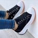 low-top single shoes women's thick-soled canvas shoes front lace-up platform sole large size women's shoes in stock_voghion.com