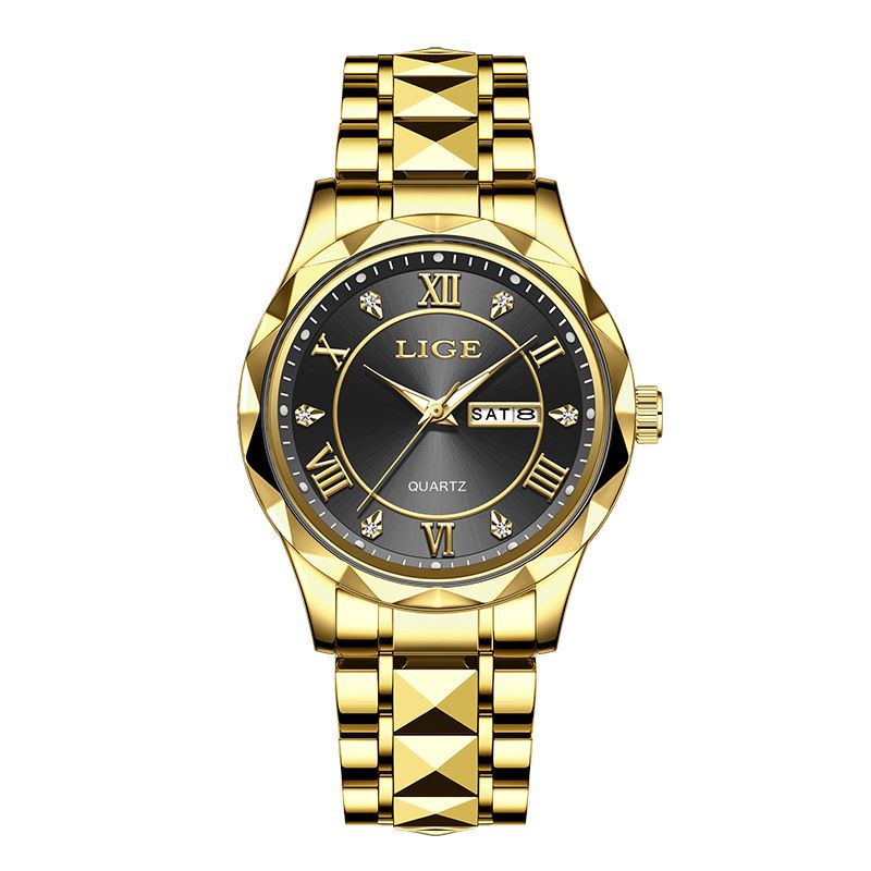 Orologio al quarzo da uomo ultrasottile con datario, lancette luminose, cinturino in acciaio inossidabile, resistente all'acqua, per abbigliamento casual e da lavoro._voghion.com