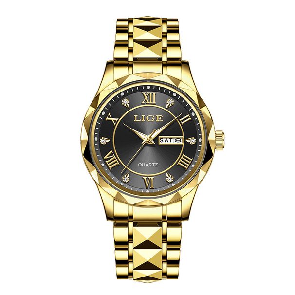 Orologio al quarzo da uomo ultrasottile con datario, lancette luminose, cinturino in acciaio inossidabile, resistente all'acqua, per abbigliamento casual e da lavoro._voghion.com