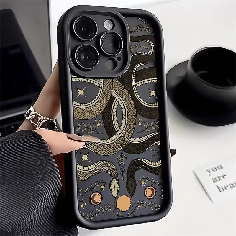 Double Snake Playing Beads Are Suitable For Iphone15pro Mobile Phone Case Iphone16 Anti-drop 14 Personality 13promax New 12x_voghion.com