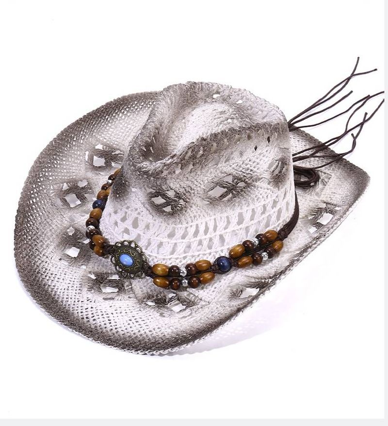 Cowboyhoed Heren en dames buiten schaduw ademende holle strohoed mode zomervakantie strandhoed_voghion.com