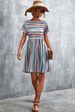 2022 Spring/Summer New Classic Stripe Print Dress Short Skirt_voghion.com