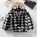 Kids' Faux Fur Coat – Unisex Winter Jacket With Houndstooth Pattern, Chic & Warm, Timeless Outerwear For Boys & Girls (90-160cm)_voghion.com
