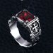Mode Persönlichkeit Exquisite Rot Zirkon Kreuz Muster Ring Charme Männer \\\\\'s Party Schmuck Zubehör Amulett Geschenk_voghion.com