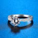 S925 Sterling Silber D Farbe Moissanite simuliert Diamant Ring klassische sechs Krallen ein Karat offene weibliche Modell live mit Zertifikat_voghion.com