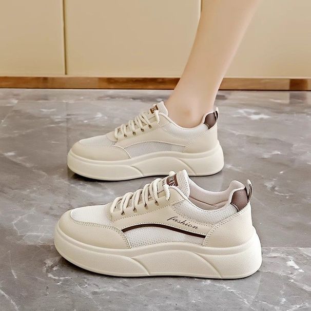 Scarpe da ginnastica casual da donna, con fondo spesso e rete traspirante, per studenti coreani_voghion.com