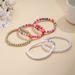 Boheme slikfarvet etnisk stil farverig blød keramik risperle armbånd kærlighed 5-delt sæt_voghion.com