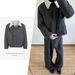 Men's Fleece-Lined Winter Jacket With Faux Shearling Collar - Lightweight Polyester Puffer Coat For Casual Wear (Grey, S-4xl)_voghion.com