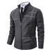 Men's Knit Sweater Cardigan With Stand Collar - Lightweight Business Casual Pullover For Fall (Available In Plus Sizes)_voghion.com