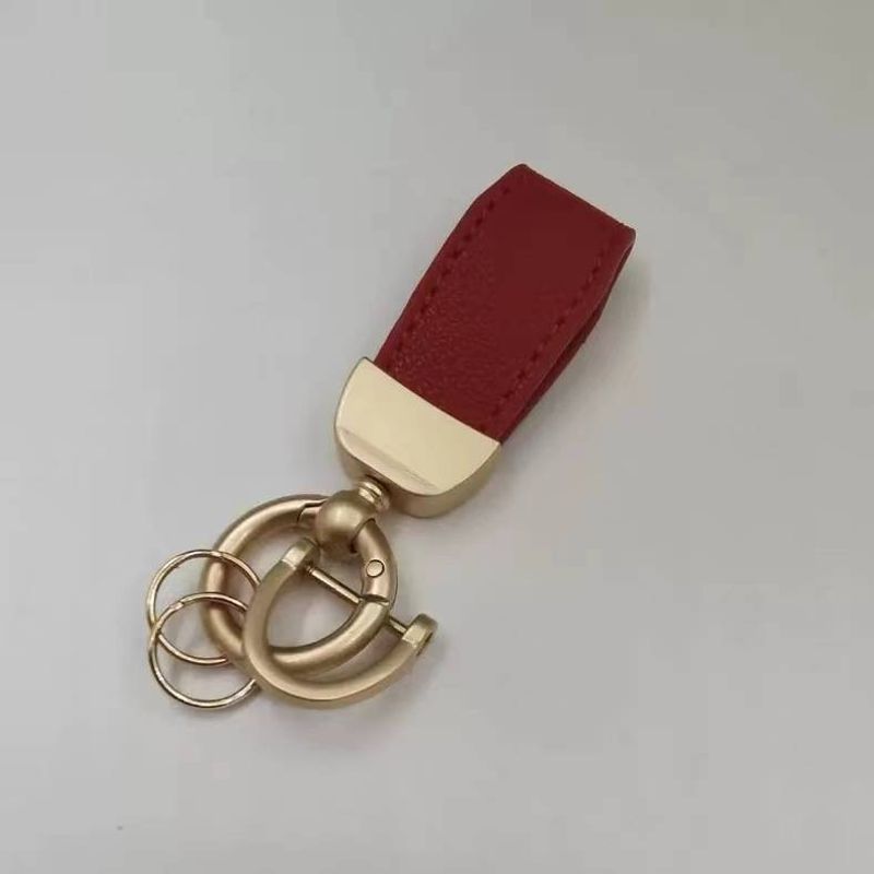 French lambskin car keychain high-grade leather key ring jewelry pendant_voghion.com