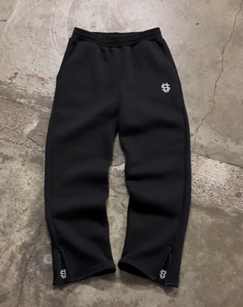 Men's Clothing Harajuku Stickerei Muster Baggy Hosen Retro Lose Jogginghose Frauen Jogger Frauen Hose Bein Reißverschluss Hip Hop Casual Crop Hosen_voghion.com
