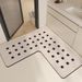 Moderne L-förmige Badematte aus Kieselgur – Schnelltrocknender, rutschfester Eckteppich mit geometrischem Druck für Badezimmer und Dusche_voghion.com