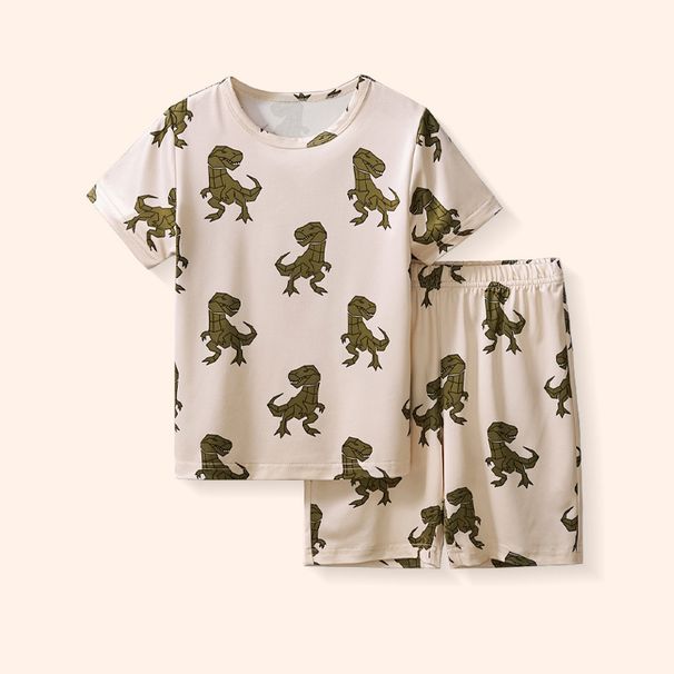 Mother & Kids Summer New Children's Dinosaur Short Sleeved Shorts Suit Boys Trendy Fashion Two Piece Clothing_voghion.com