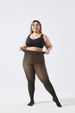Plus Size Sheer Thermal Tights – Fleece-gevoerde semi-transparante legging (zwart/bruin/bruin) – M/L/XL_voghion.com