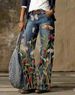 Women's clothing twill ladies jeans printed jeans thin casual pants_voghion.com