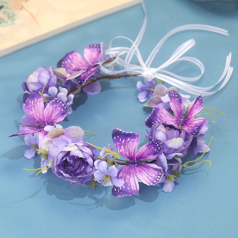 Braut Foto Haar Kopfbedeckungen Zubehör Dekoration Realistische Kranz Seidenblumen Wald Mädchen Stil Braut_voghion.com