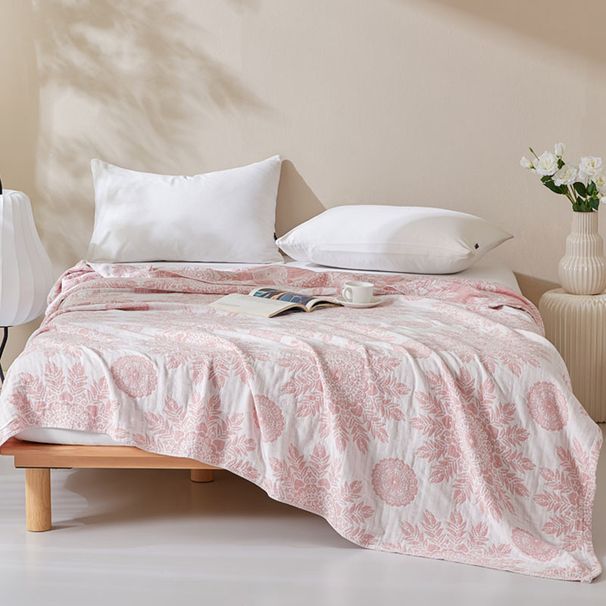 Three Layer Pure Cotton Gauze Blanket Double Thin Air Conditioning Blanket Nap Blanket Cotton Breathable Leisure Blanket Summer Pastoral Bed Sheet_voghion.com