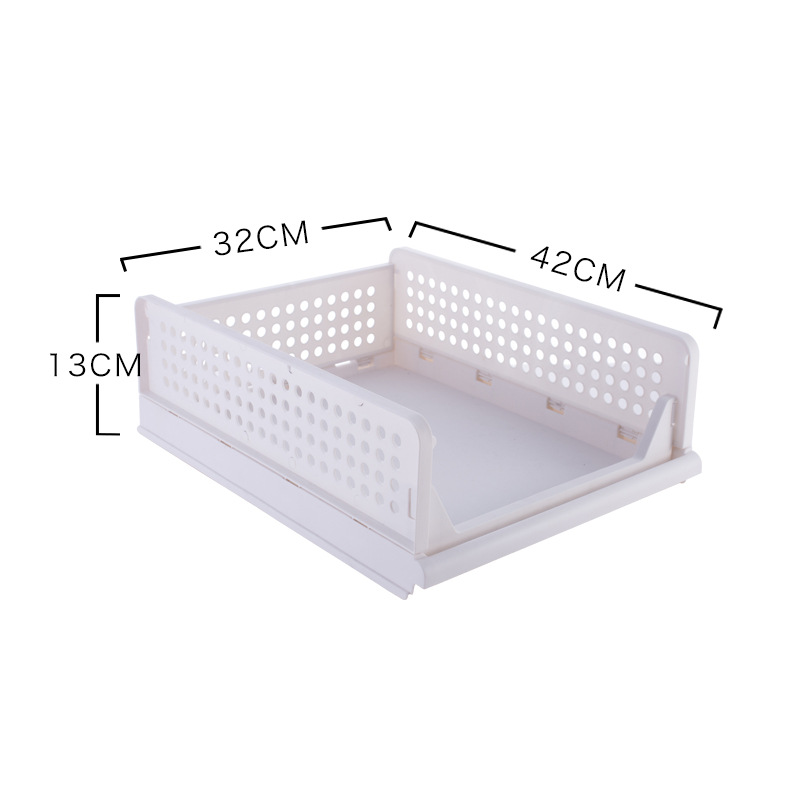 Clothes Storage Basket Can Be Stacked Drawer Storage Basket Wardrobe Layered Partition Desktop Portable Folding Storage Box_voghion.com