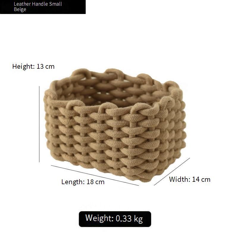 Minimalist Woven Storage Basket - Desktop Organizer For Skincare, Sheet Masks & Cosmetics_voghion.com
